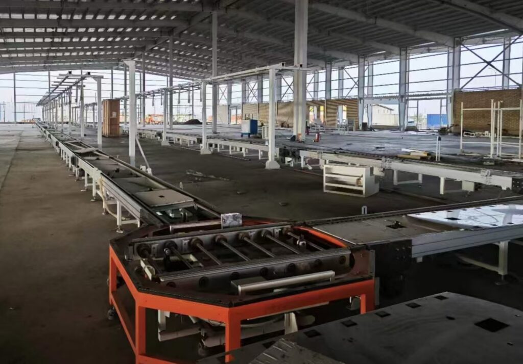 Automotive pallet conveyor system overall view